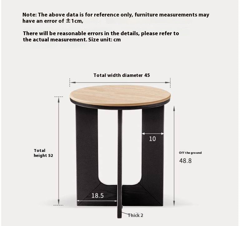 Black Walnut, Poplar Solid Wood Wabi-Sabi Style Rock Board Side Table