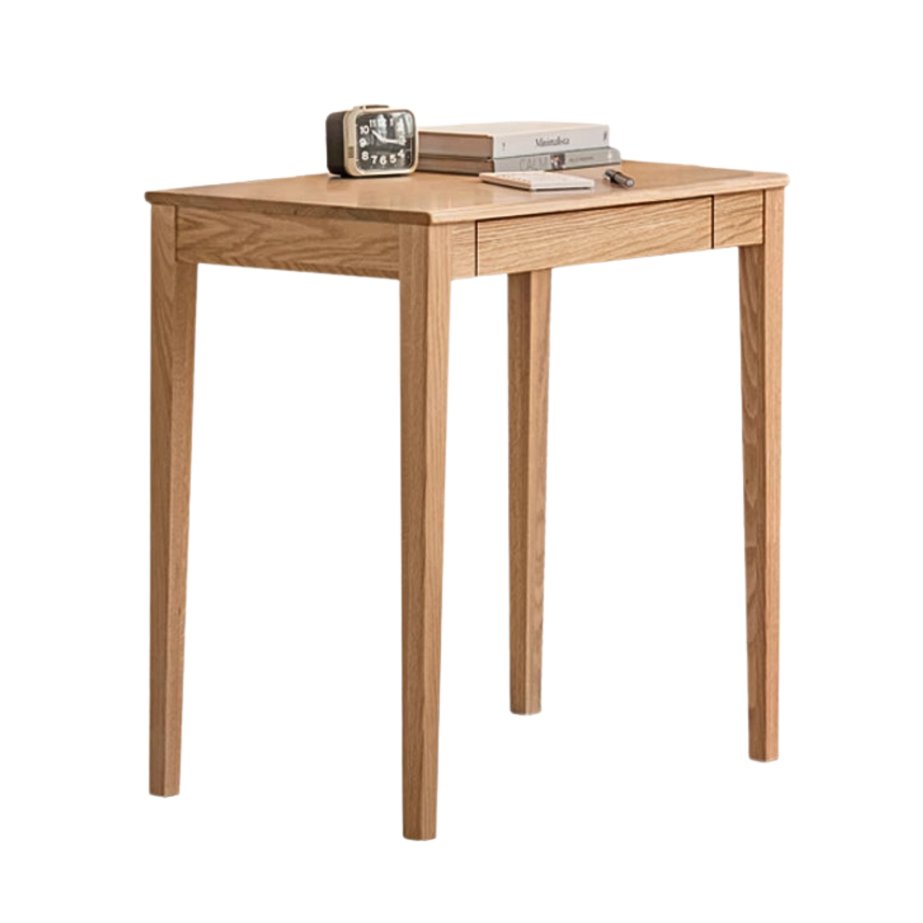 Solid Rubberwood, Oak Solid Wood Small Desk