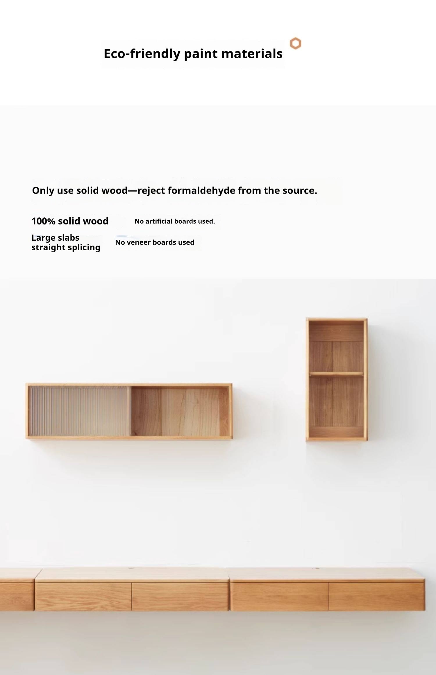 Oak Solid Wood Desk Cabinet with Drawers