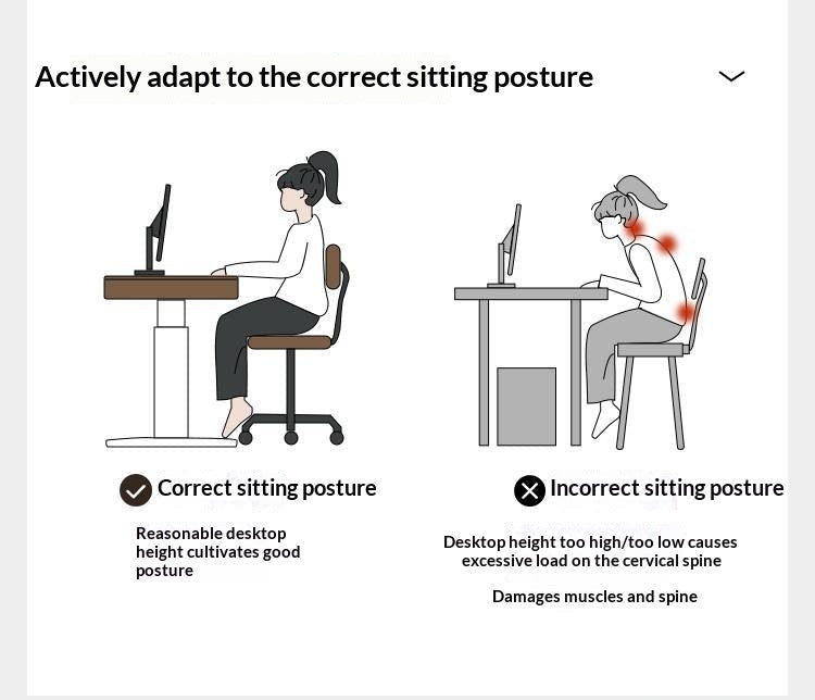 Oak Solid Wood Electric Lift Office Desk