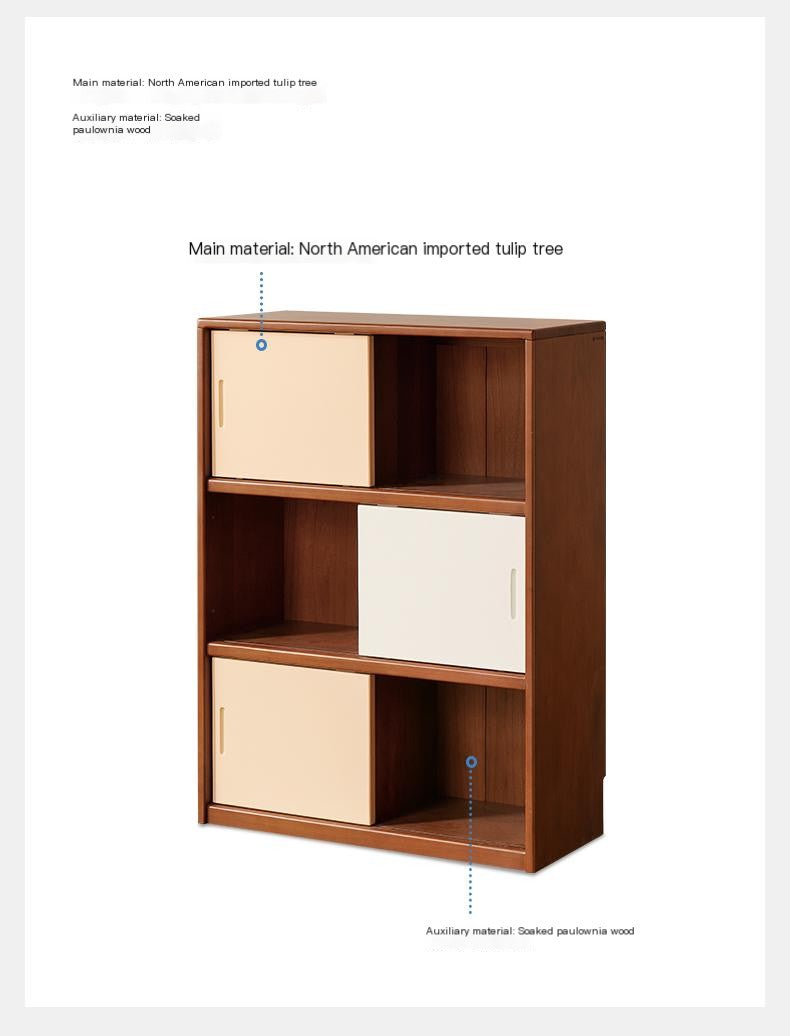 Poplar Solid Wood Bauhaus Side Cabinet.