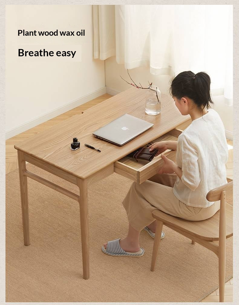 Ash Solid Wood Minimalist Modern Computer Desk