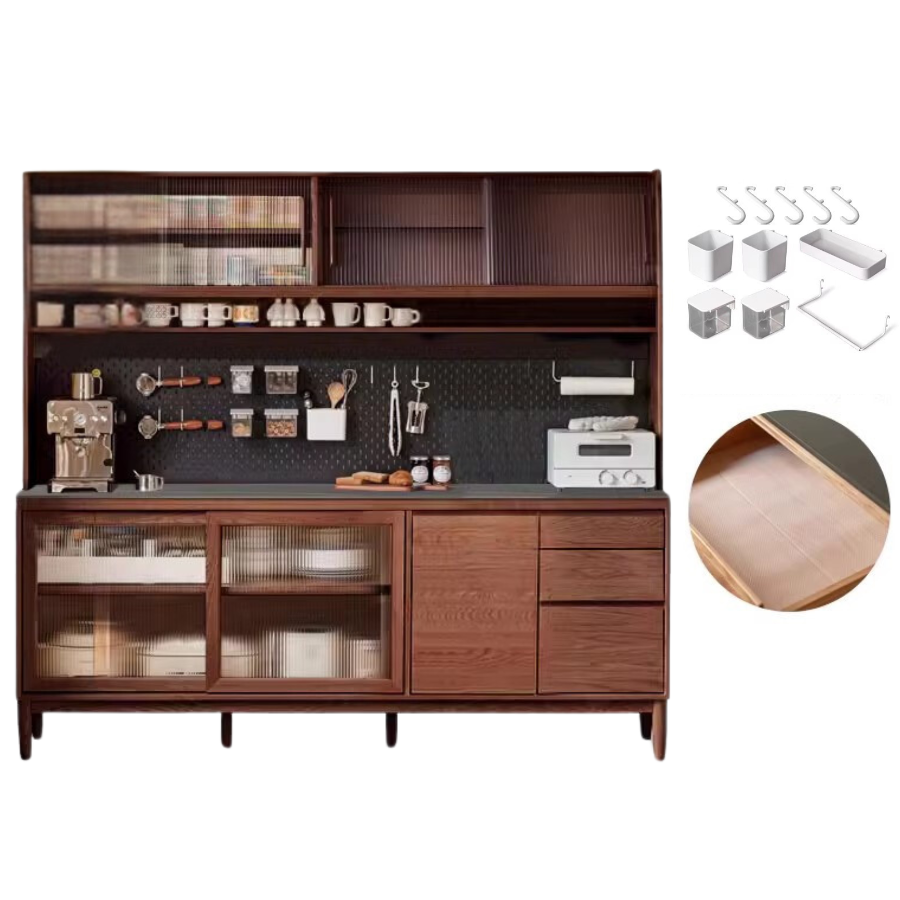 Oak, Ash Solid Wood Large Capacity Storage Sideboard