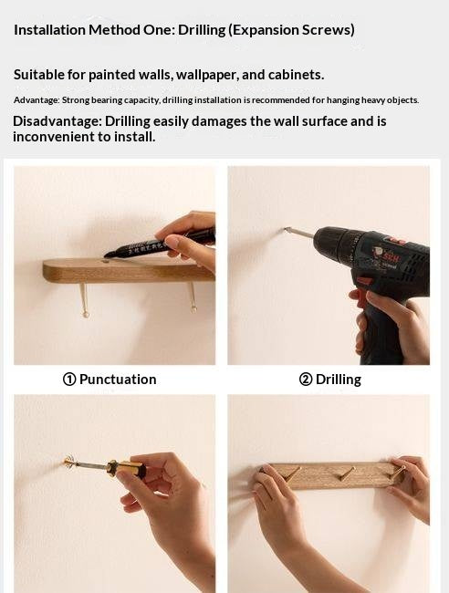 Beech, Acacia Solid Wood Hanging Clothes and Hat Rack