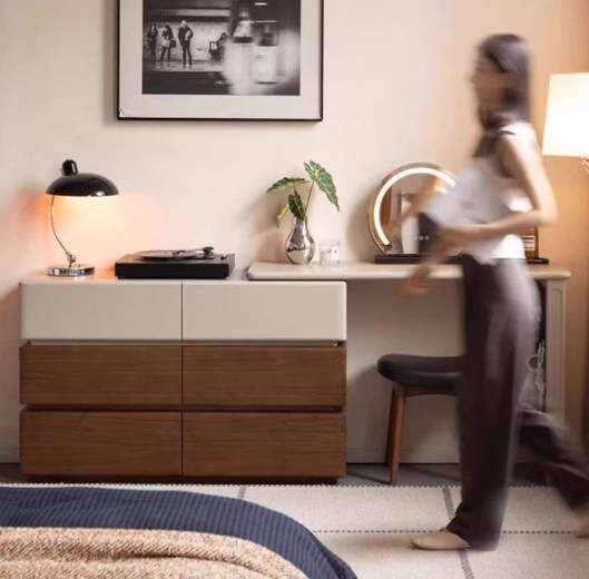 Black Walnut, Poplar Solid Wood Vanity Table Modern Italian Design