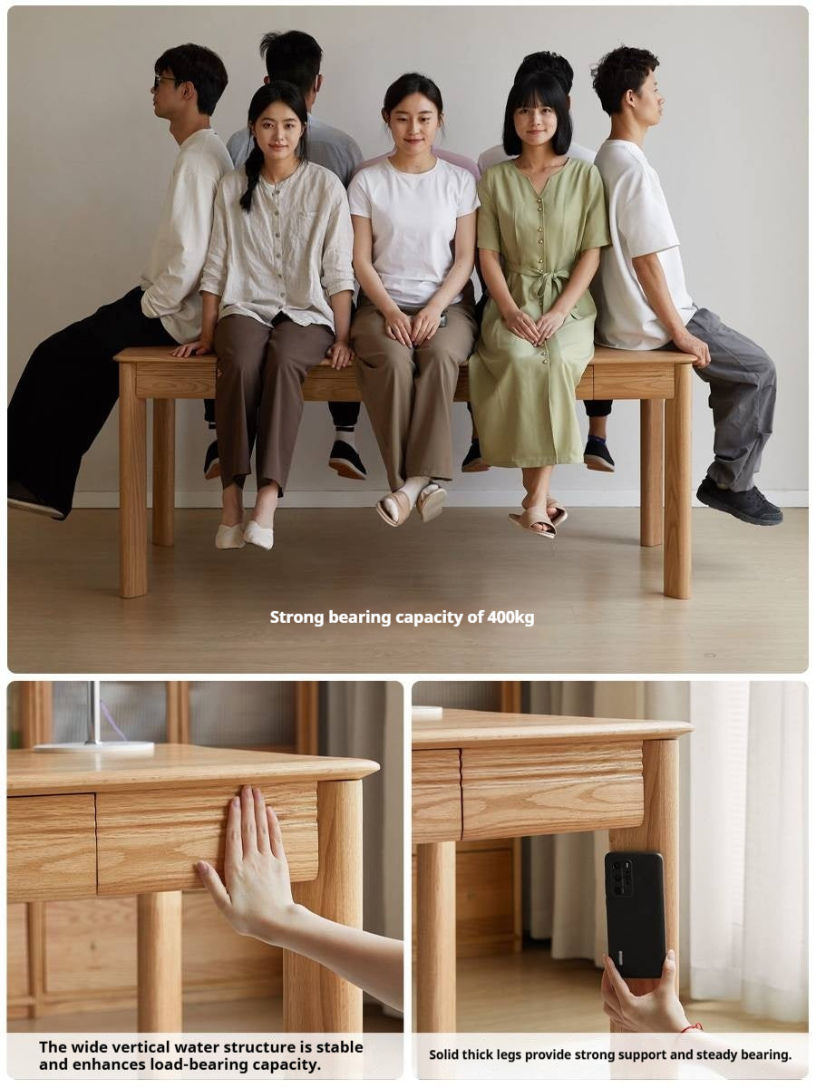 Oak, Ash Solid Wood Long Office Desk