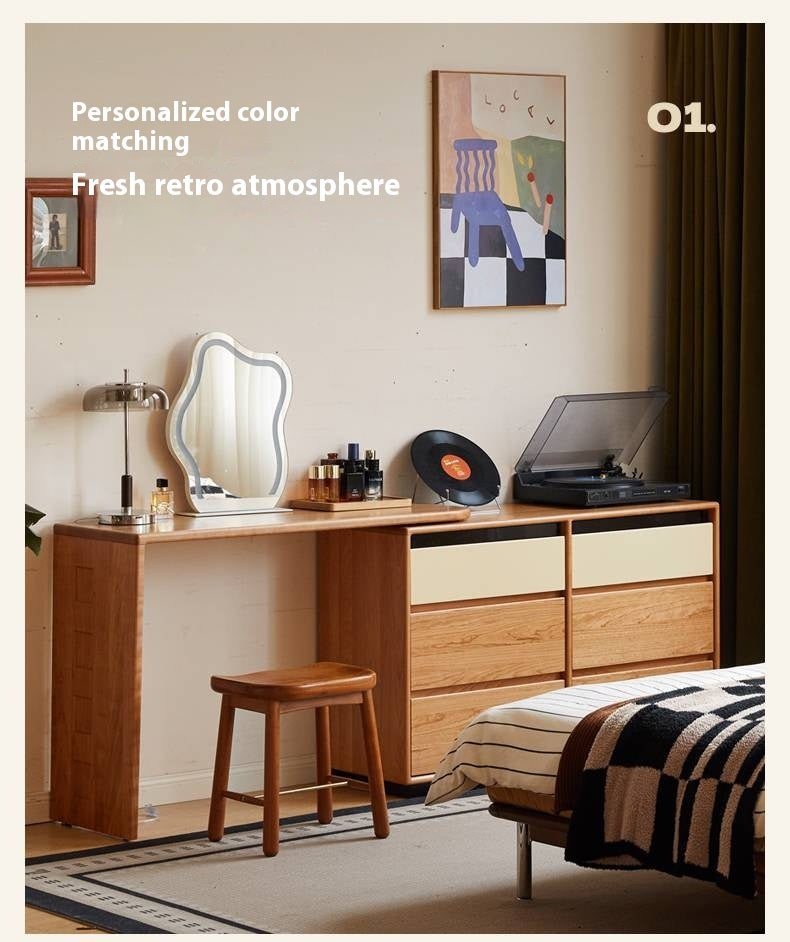 Cherry Solid Wood Modern Style Vanity Table.