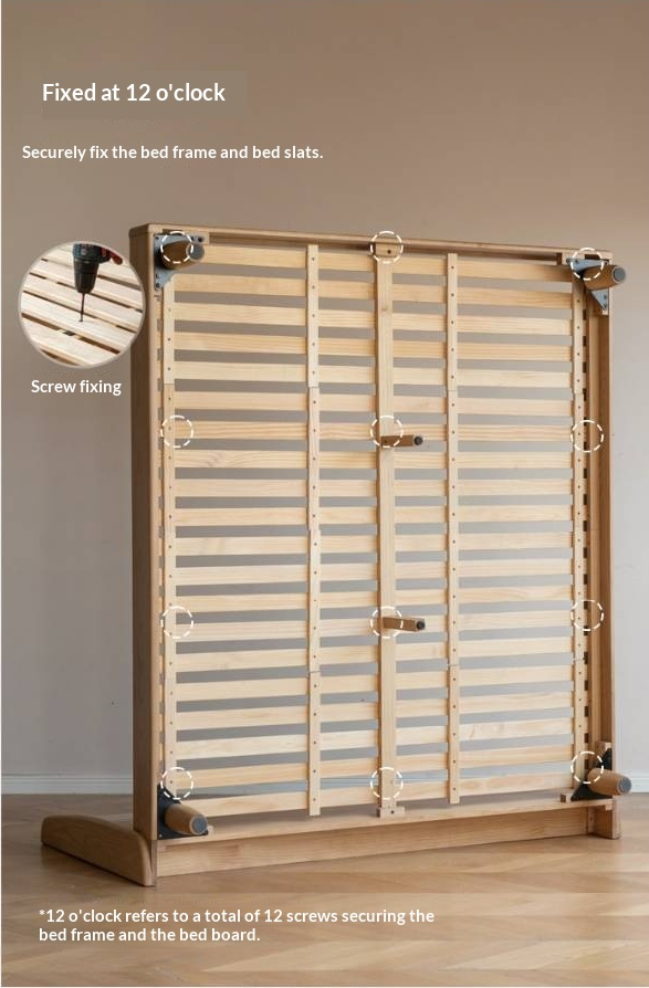 Ash Solid Wood High Backrest Large Bed