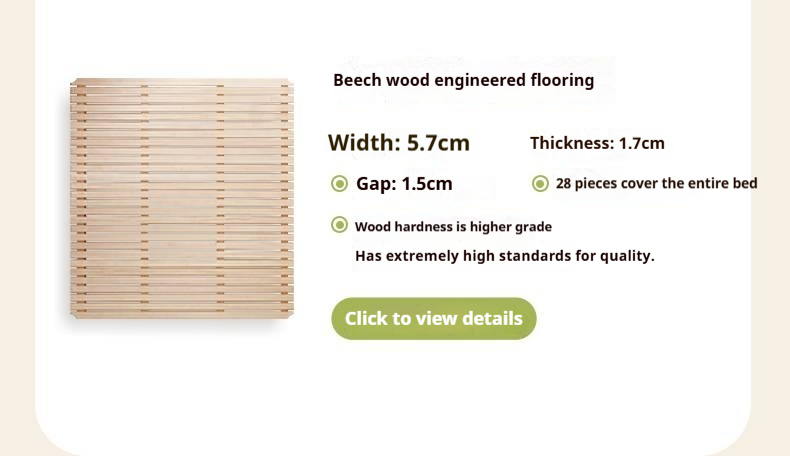 Oak, Rubberwood Solid Bed with Cream Finish — Casual Bedside with Soft Bag Backrest and White Soft Back