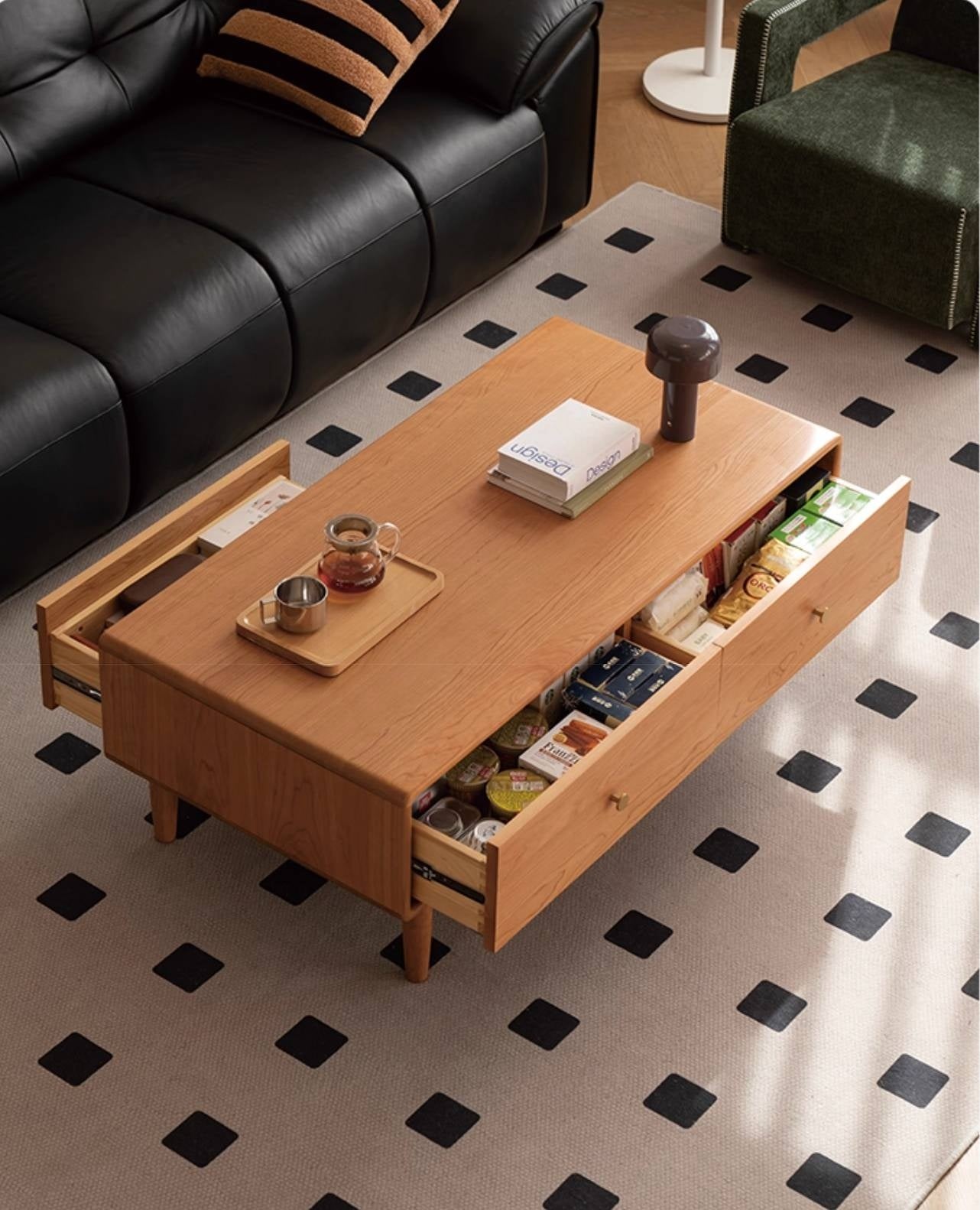 Cherry Solid Wood Medieval Style Coffee Table