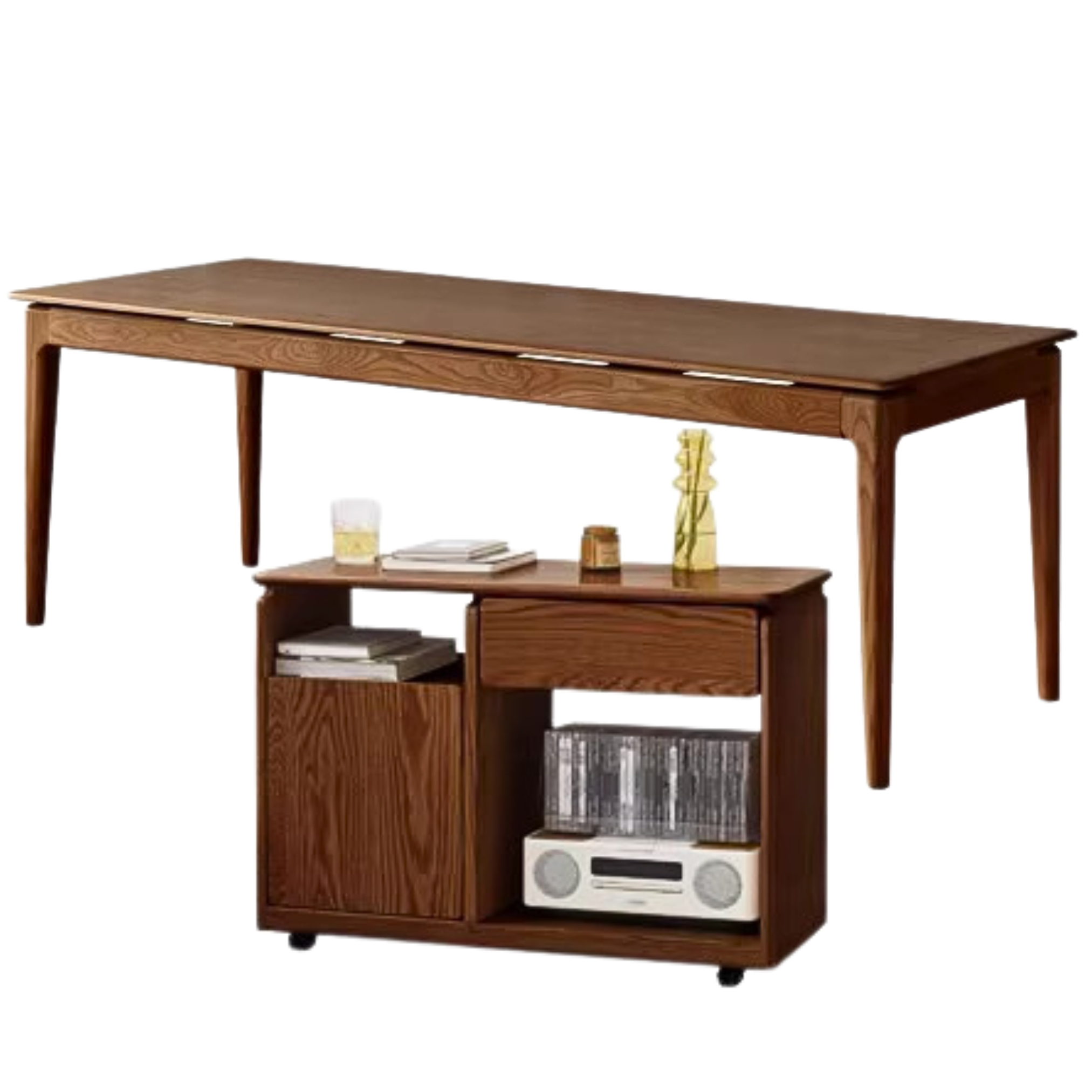 Black Walnut, Ash, Oak, Sandalwood Solid Wood Office Desk, Long Table