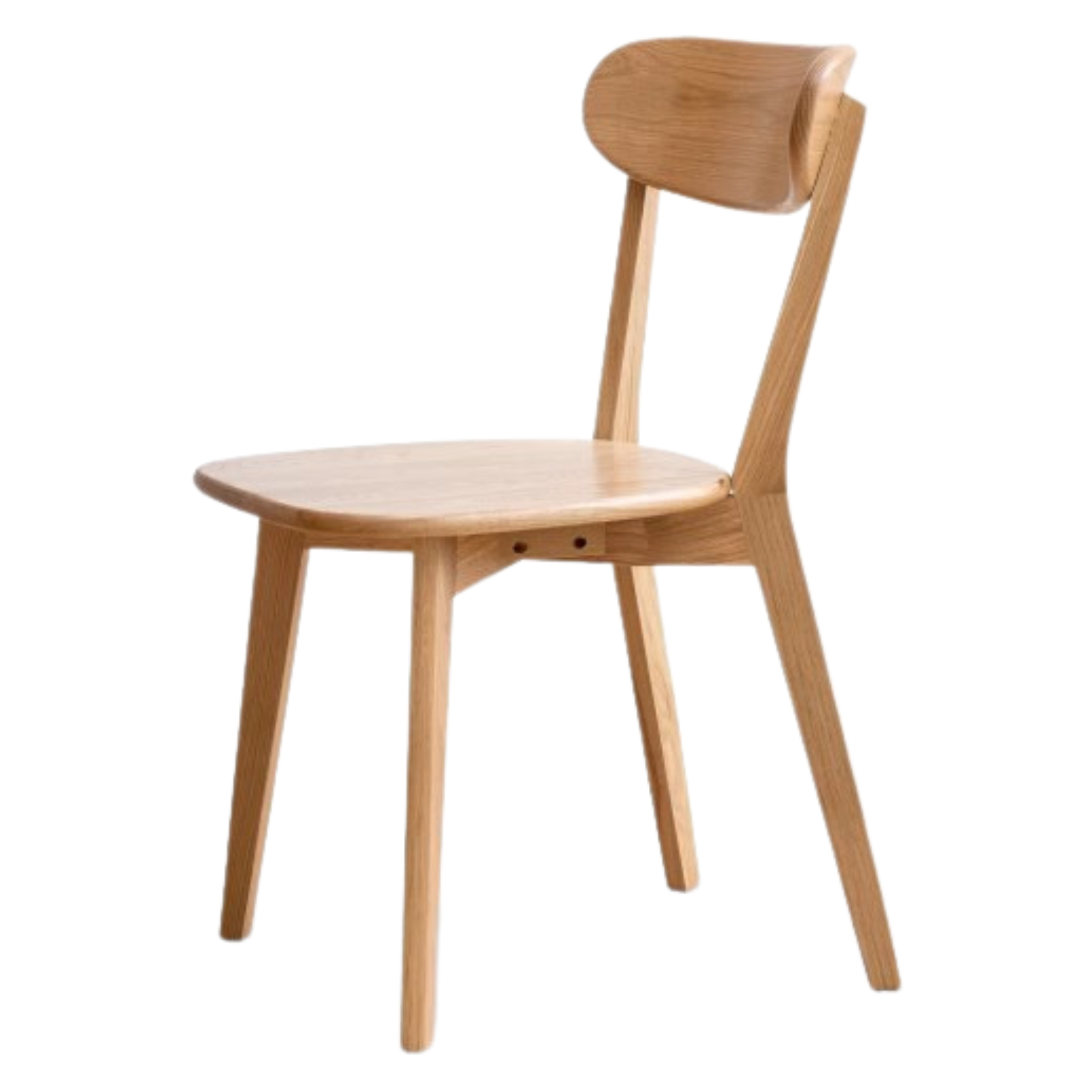 Oak Solid Wood Curved Backrest Dining Chair