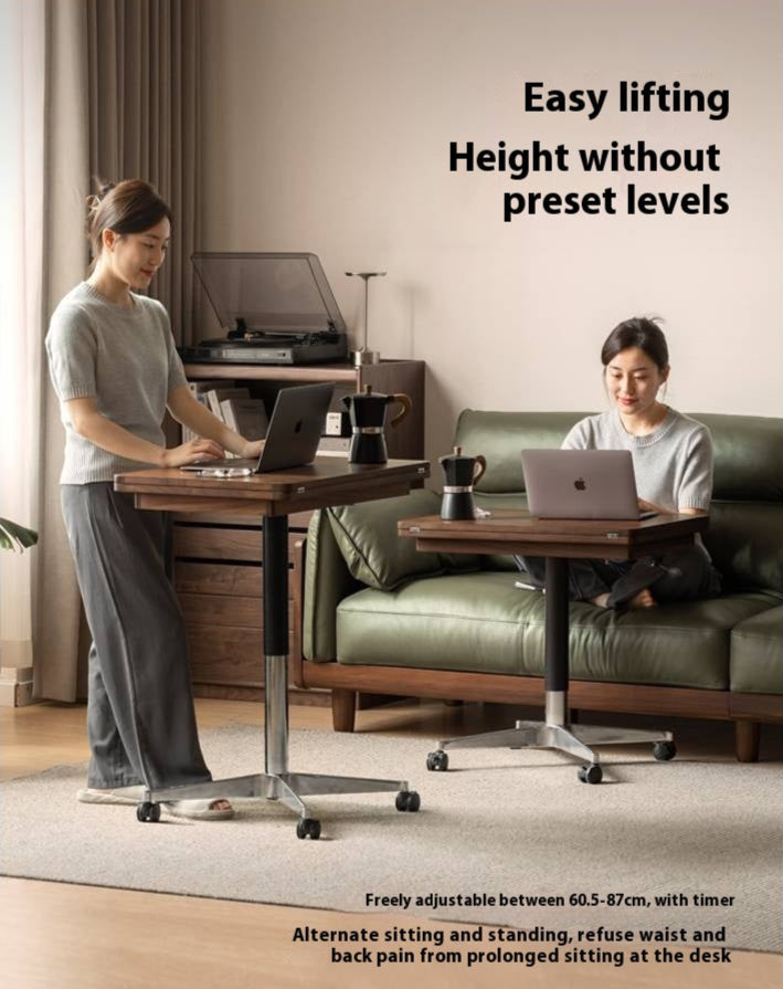 Black Walnut, Oak Solid Wood Rectangular Lift Side Table