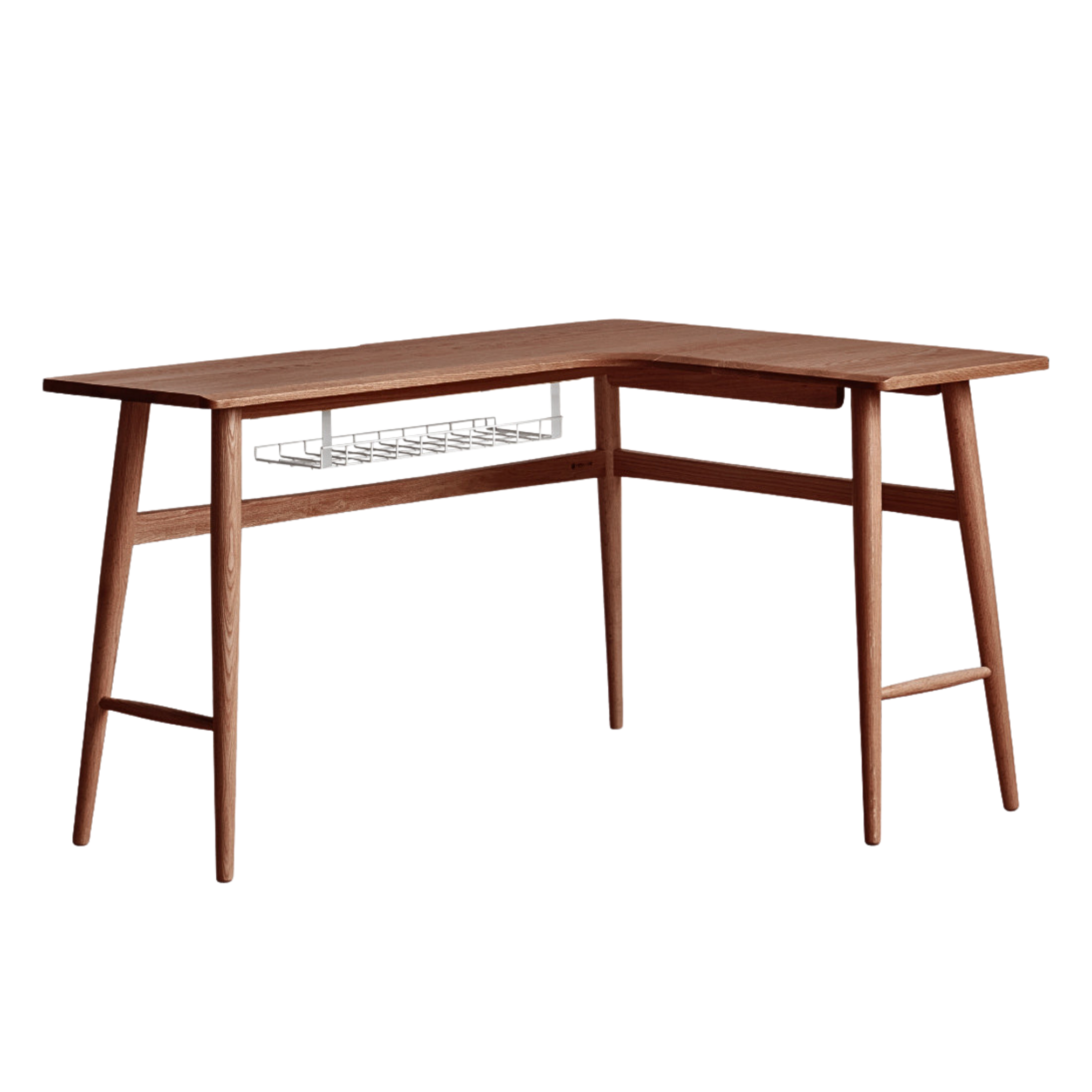 Oak, Rubberwood Solid Wood Corner Table Study Office Desk