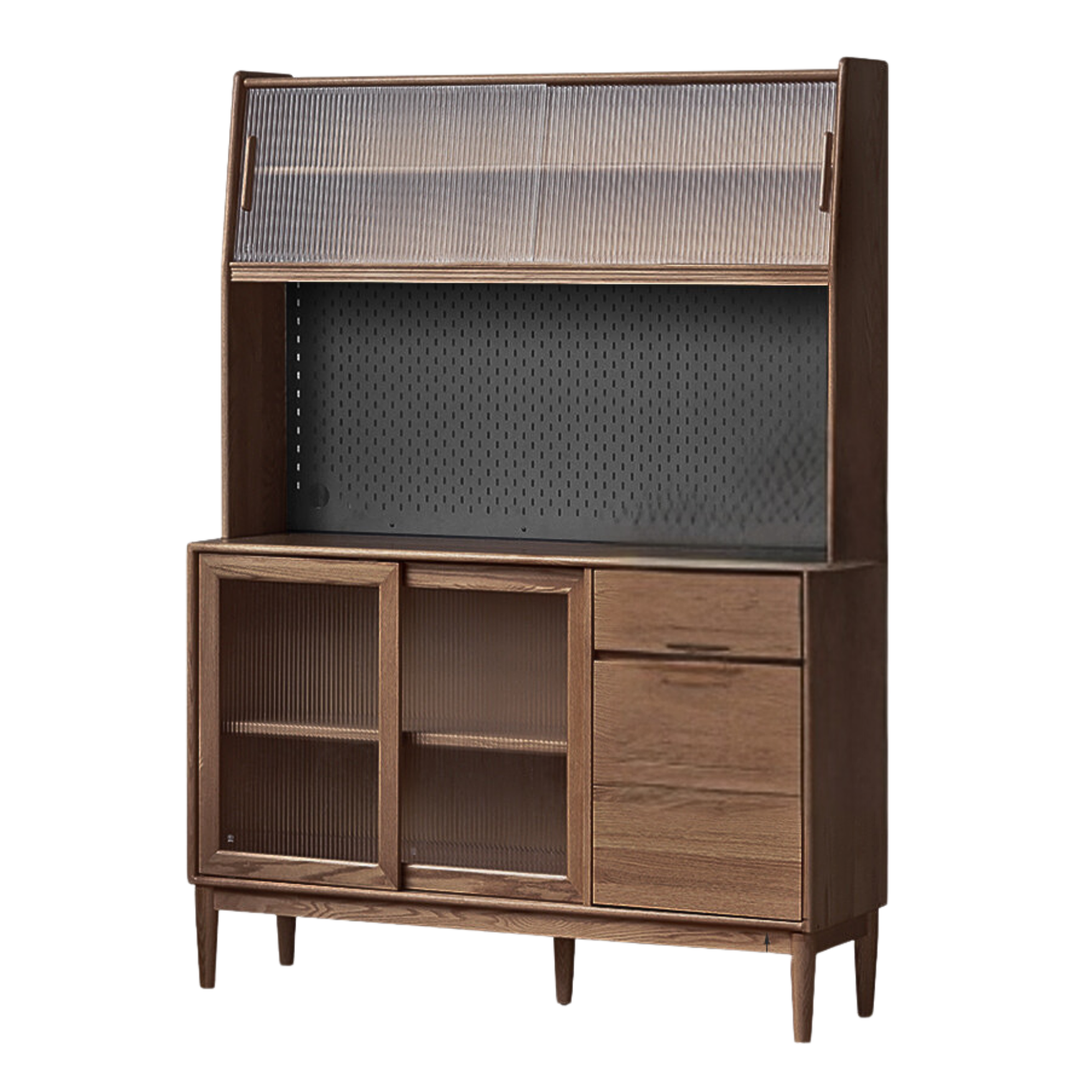Oak Solid Wood Modern Dining Sideboard Against The Wall