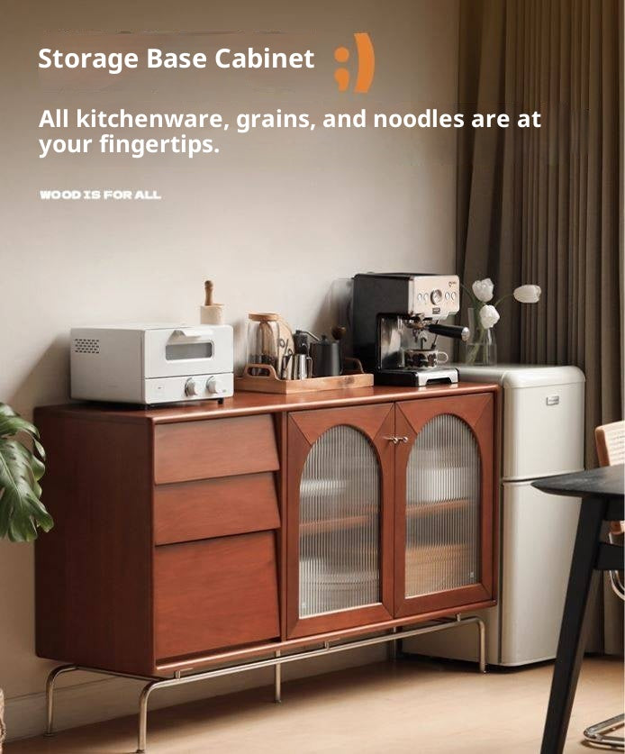Poplar Solid Wood Style Retro Sideboard