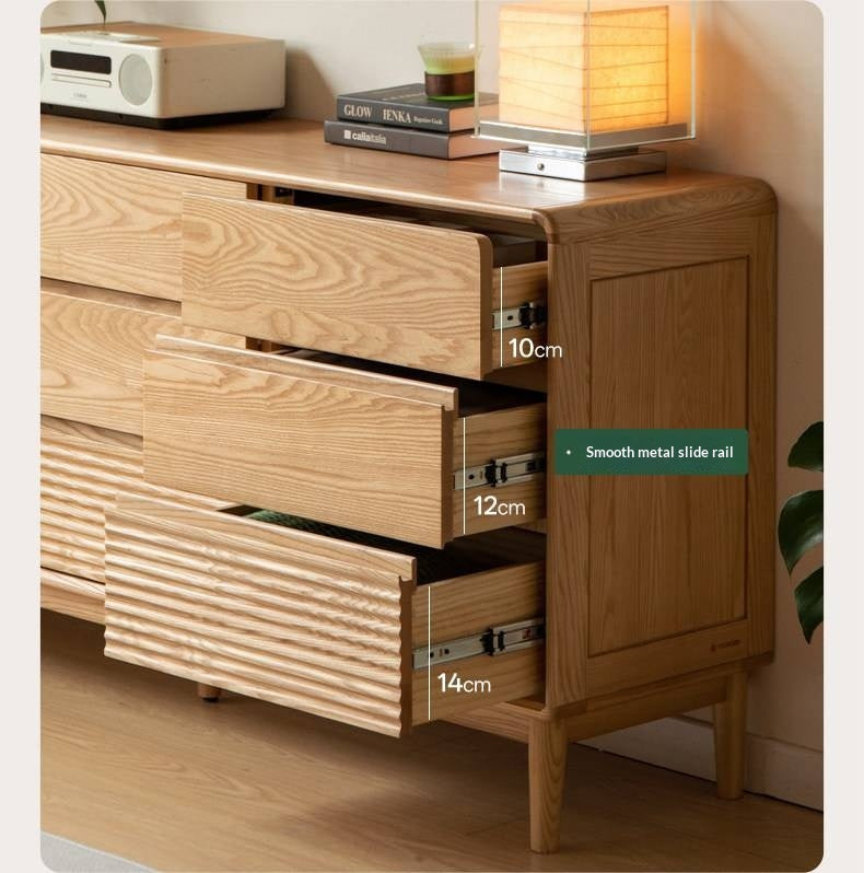 Ash Solid Wood Chest of Drawers with Modern Minimalist Design