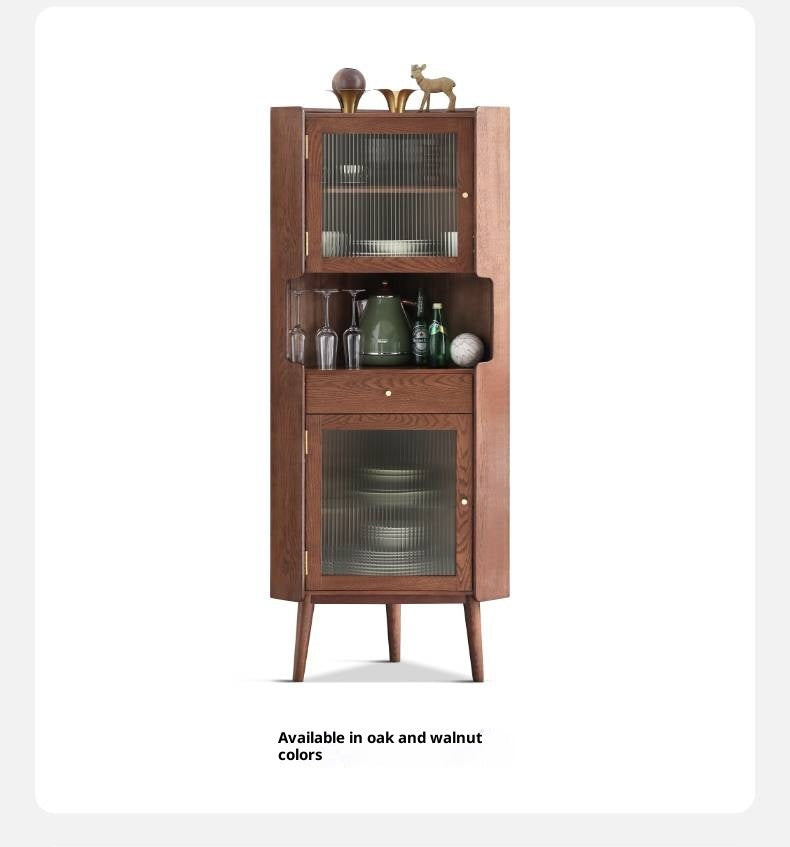 Oak Solid Wood Corner Nordic Storage Cabinet