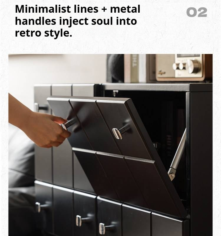 Solid RubberWood Retro Style Side Cabinets