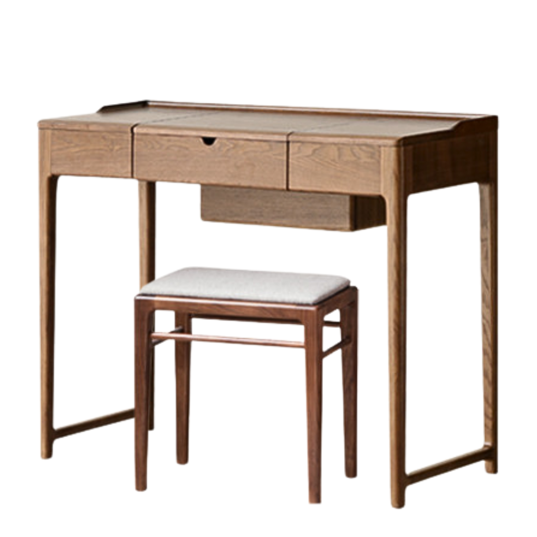 Ash Solid Wood Small Flip Vanity Table.