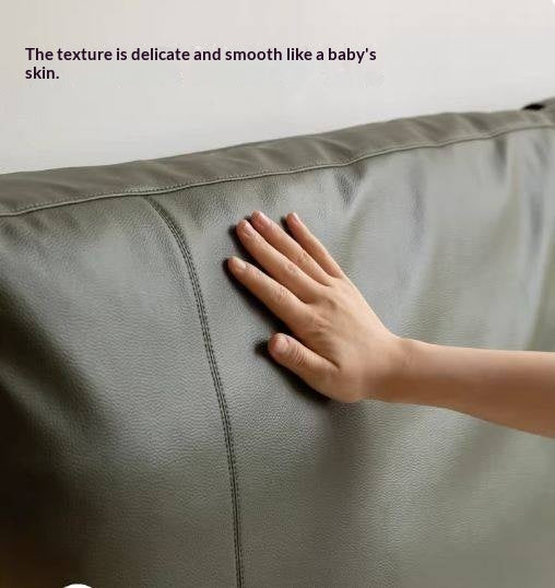 Soft Leather Headboard with Large Cushioned Backrest