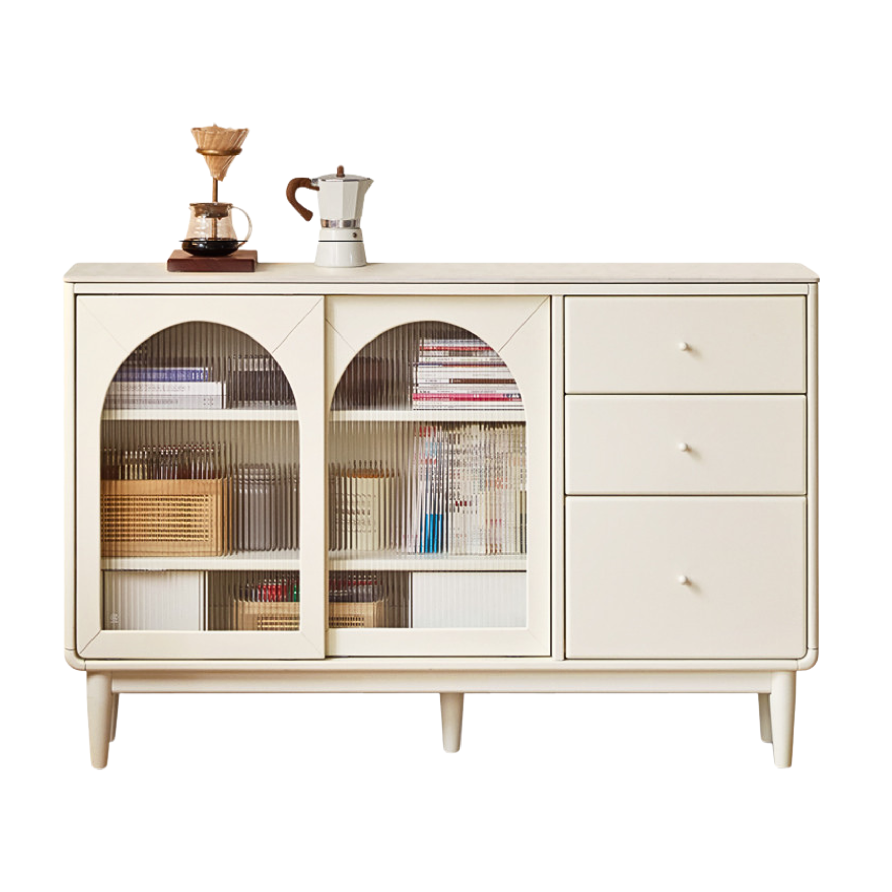 Solid RubberWood Rock Board Ultra-thin Wall Sideboard