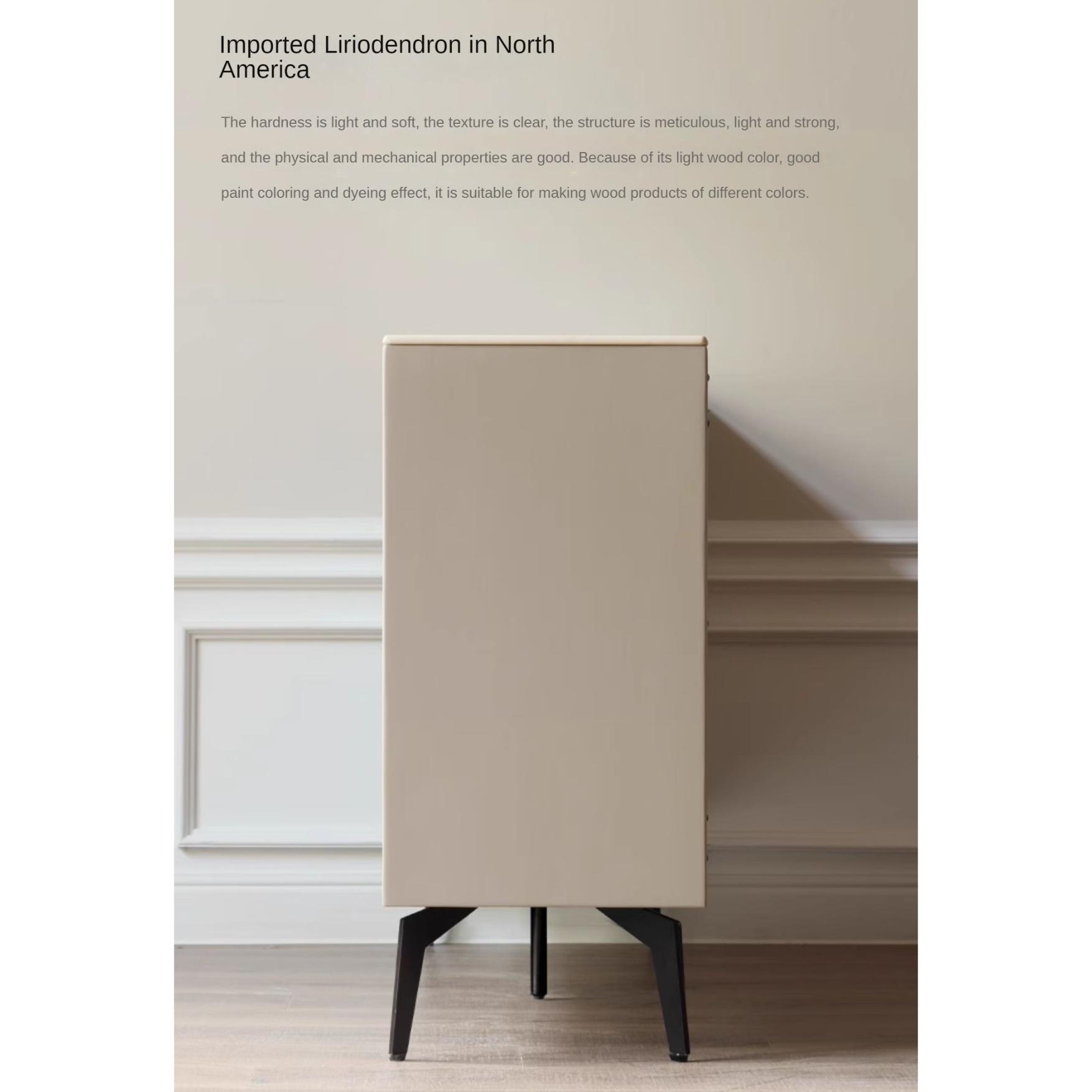 Poplar Solid Wood Rock Board Glass Door Dining Sideboard