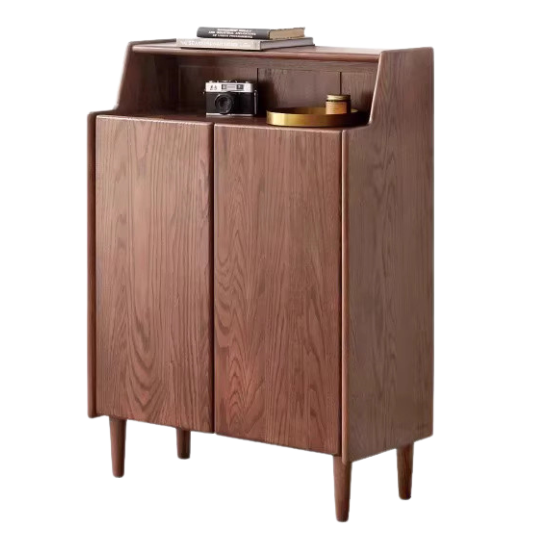 Oak Solid Wood, Solid RubberWood Shoe Entrance Porch Cabinet