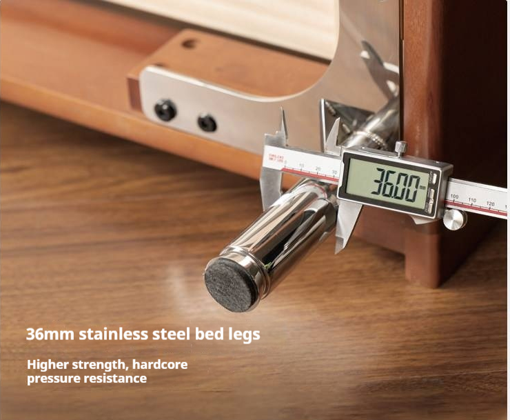 Poplar Solid Wood Bauhaus Style Soft with Adjustable Headboard Double Bed