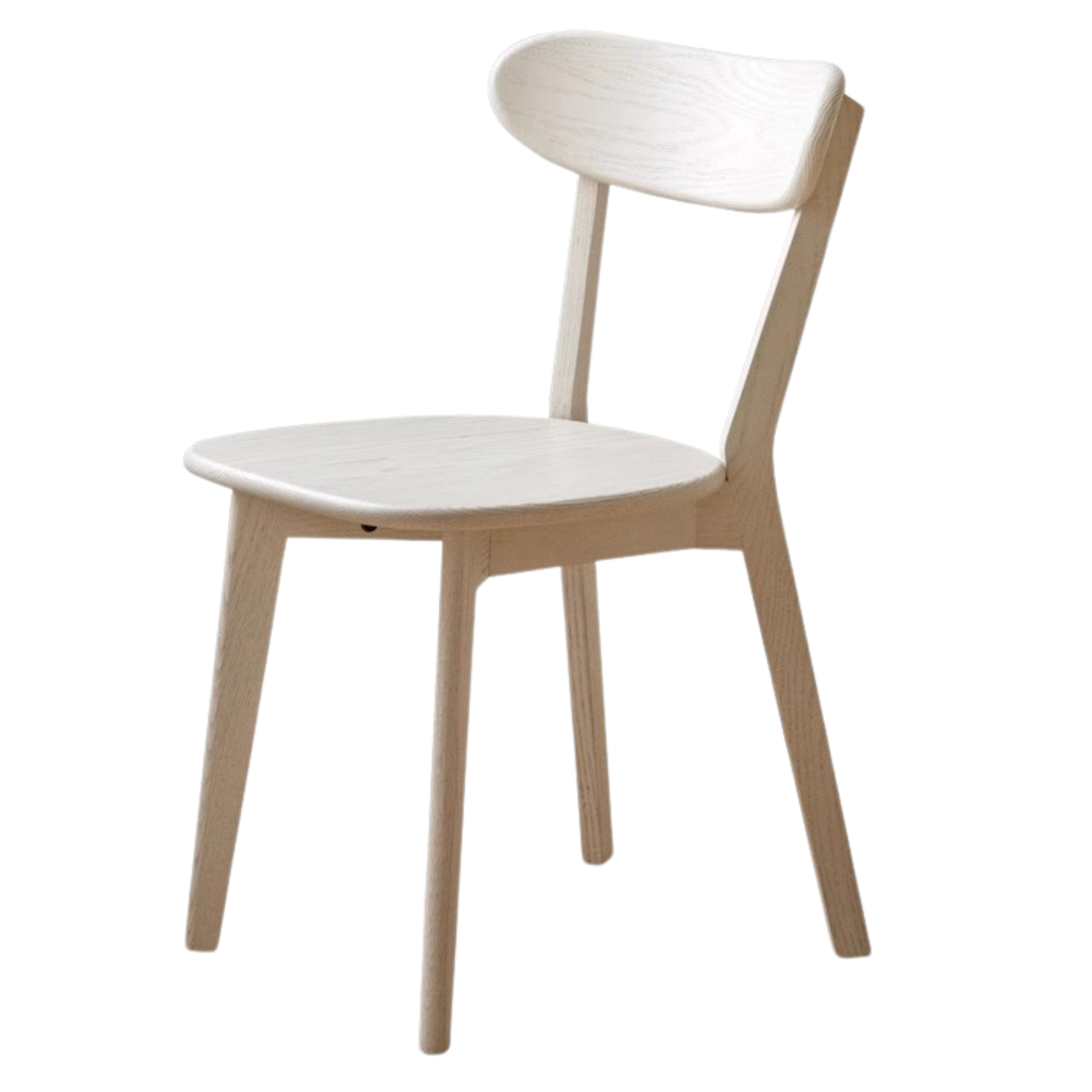 Oak Solid Wood Curved Backrest Dining Chair