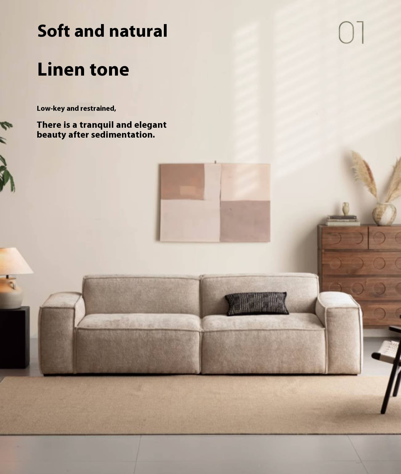 Fabric Wabi Sabi Style Sofa