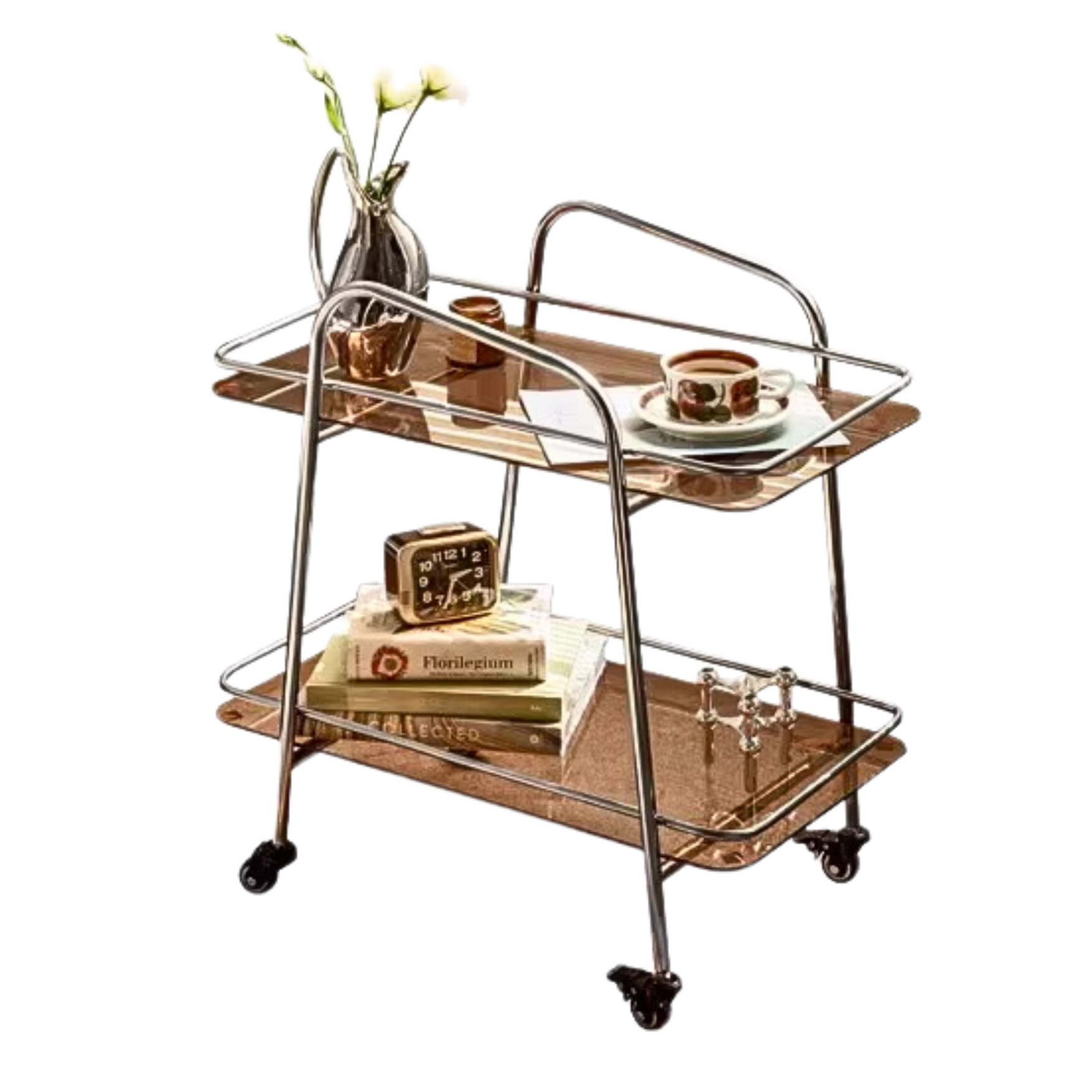 Mobile Storage Rack, Glass Dining Cart