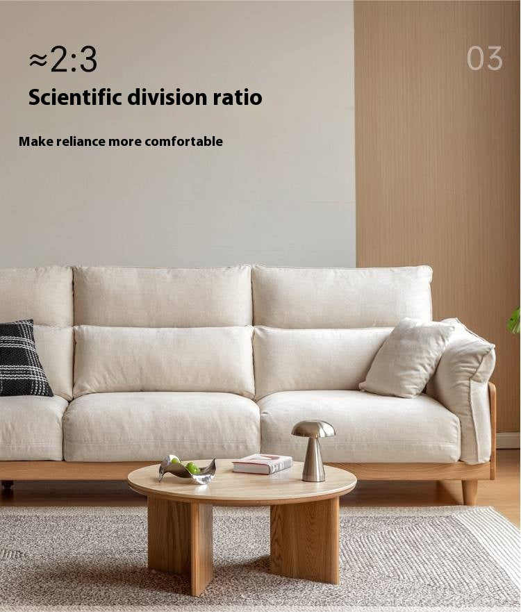 Oak Solid Wood high-back sofa