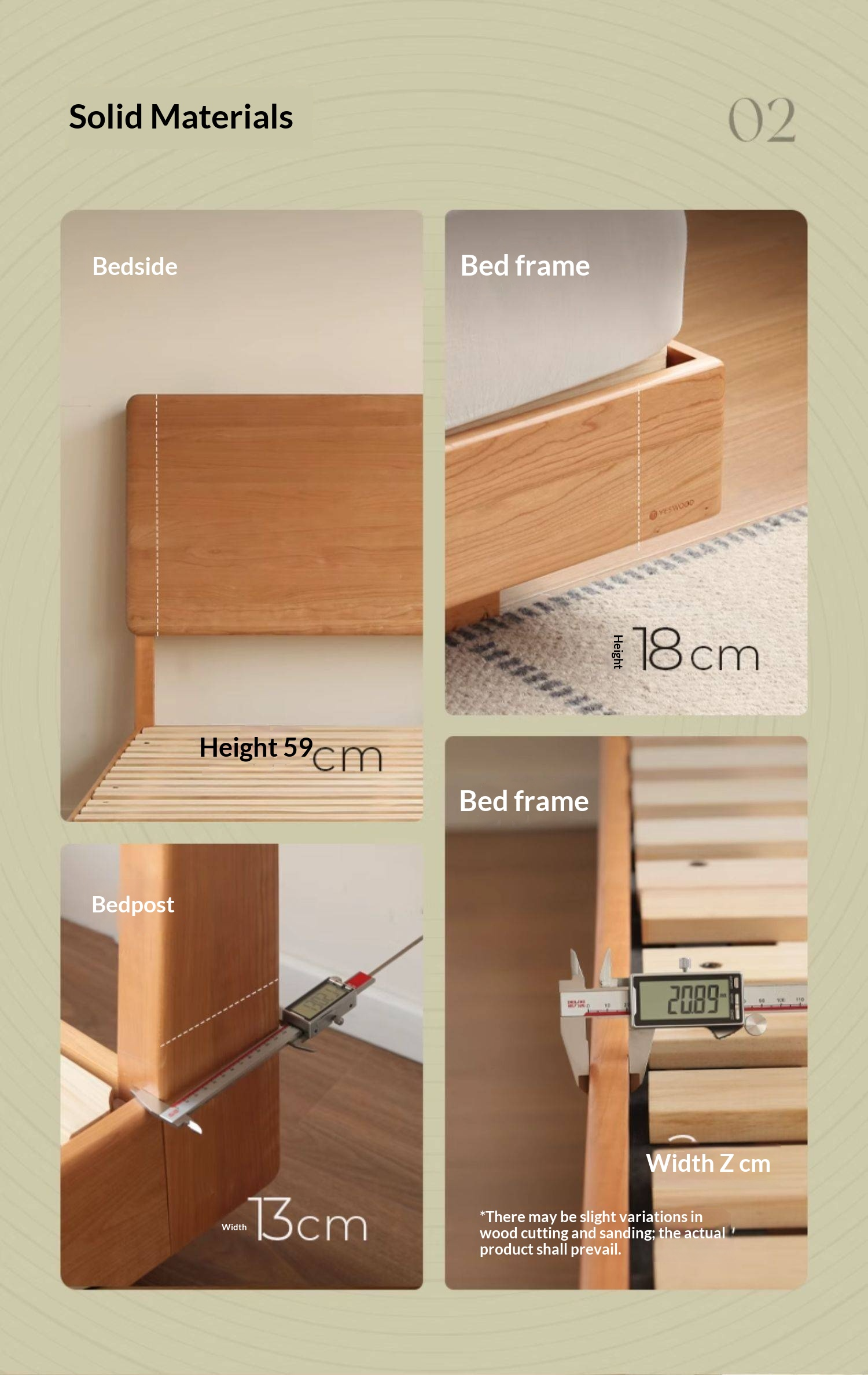 Cherry Solid Wood Modern Minimalist Storage Box Bed with Suspension Design