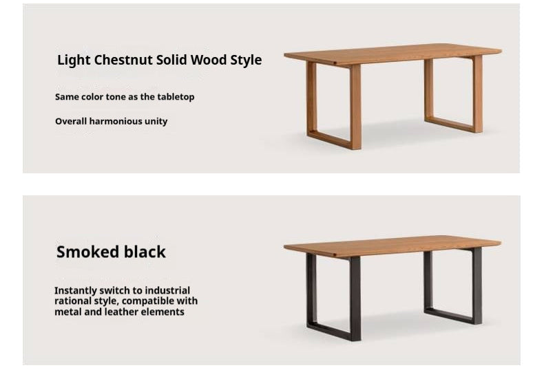 White Oak Solid Wood Antique Rectangular Dining Table