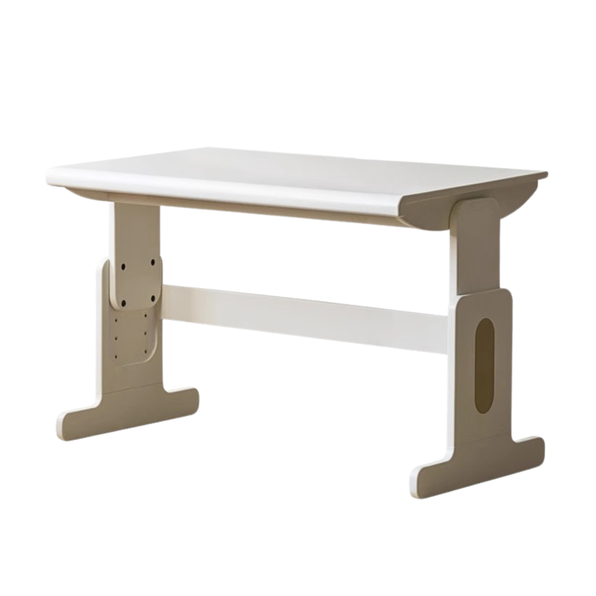 Beech Solid Wood Lift Study Desk Adjustable White Children's Desk
