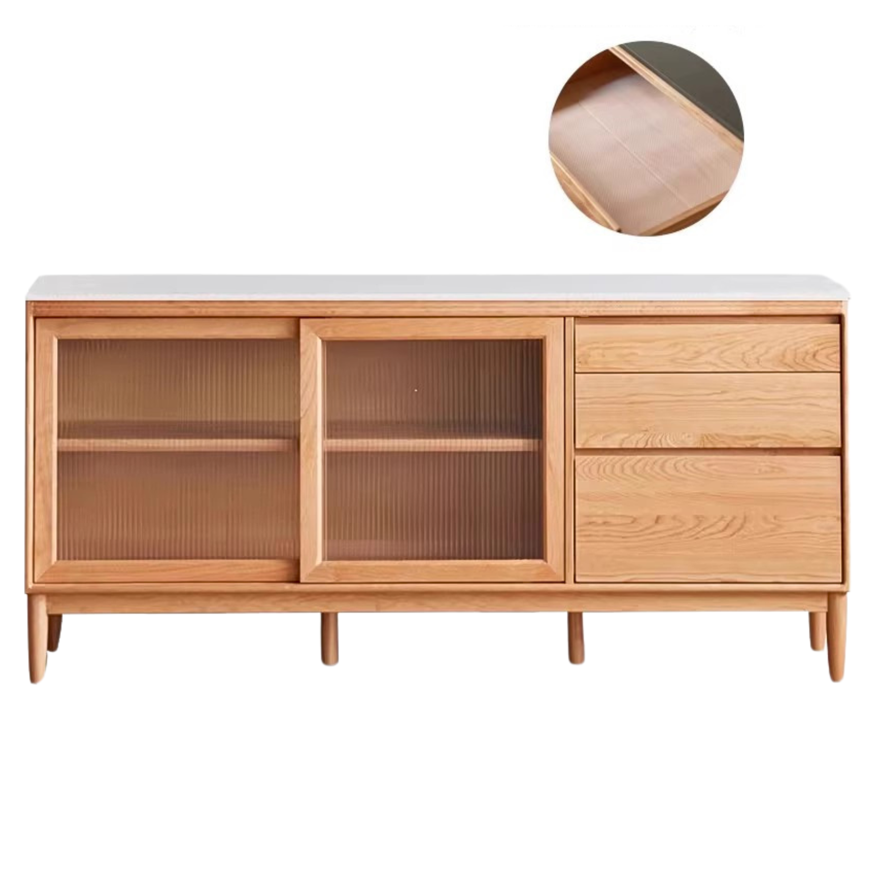 Oak, Ash, White Ash Solid Wood Large Capacity Storage Sideboard