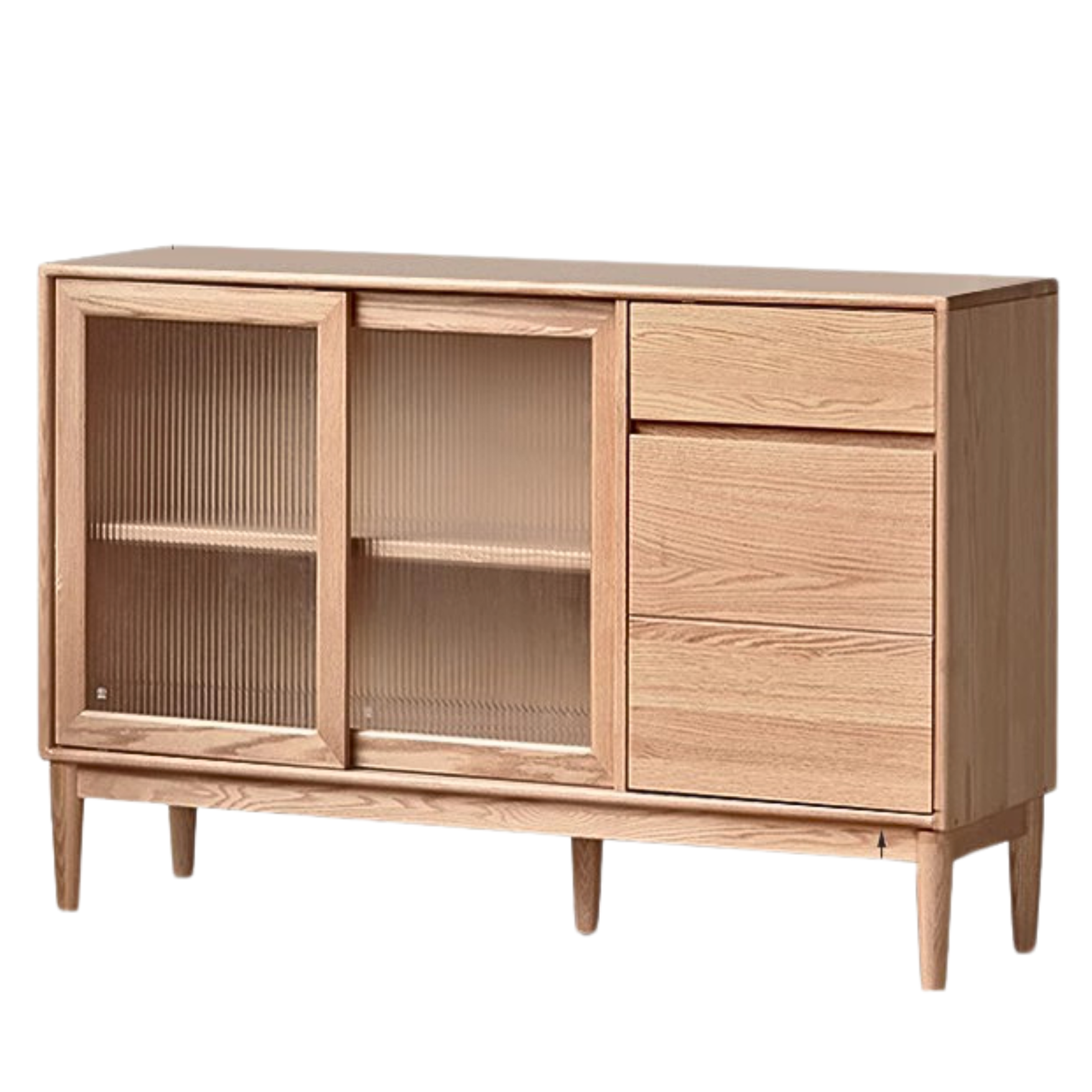 Oak Solid Wood Modern Dining Sideboard Against The Wall