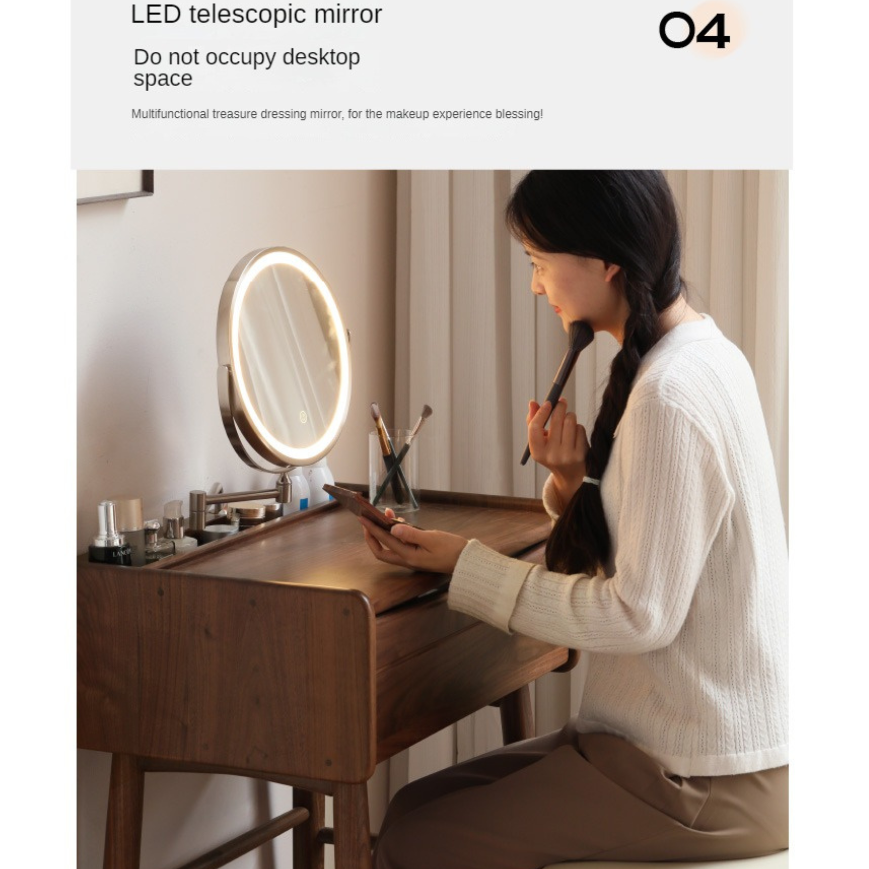 Black Walnut Solid Wood Dressing Table.