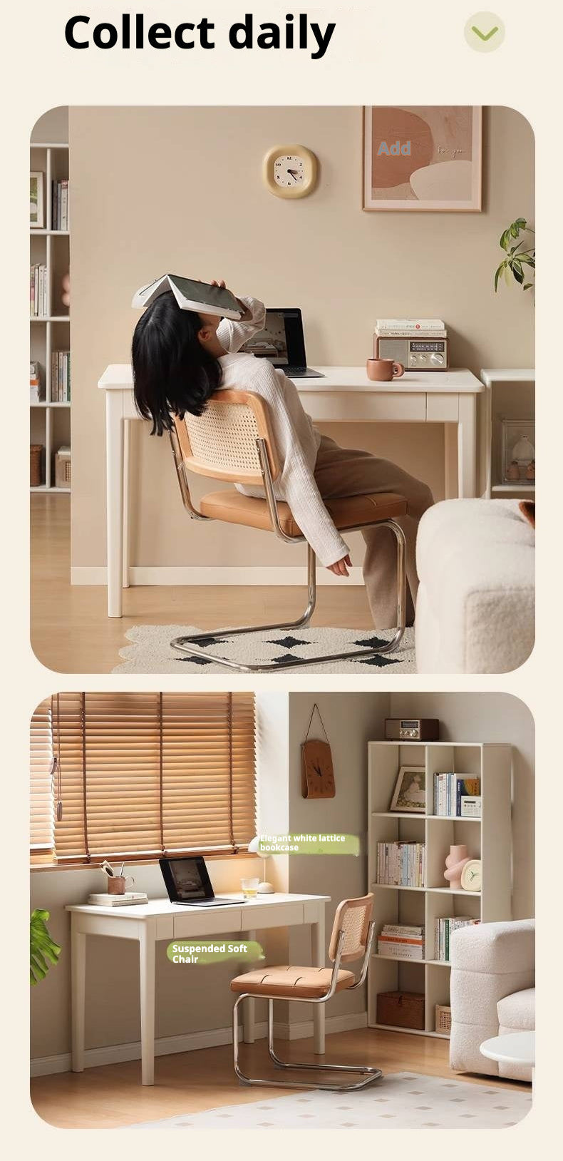 Solid RubberWood Wood Office Desk with Drawer