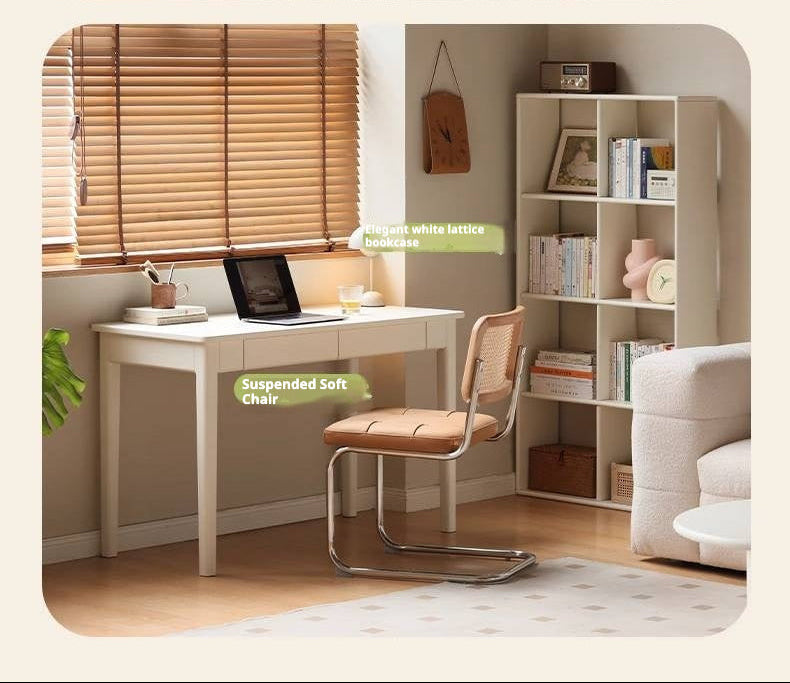 Solid RubberWood Wood Office Desk with Drawer