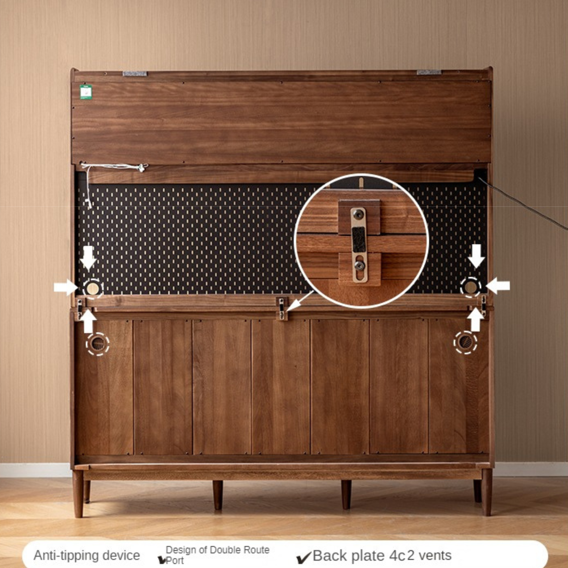 Black Walnut Solid Wood Simple Modern Sideboard