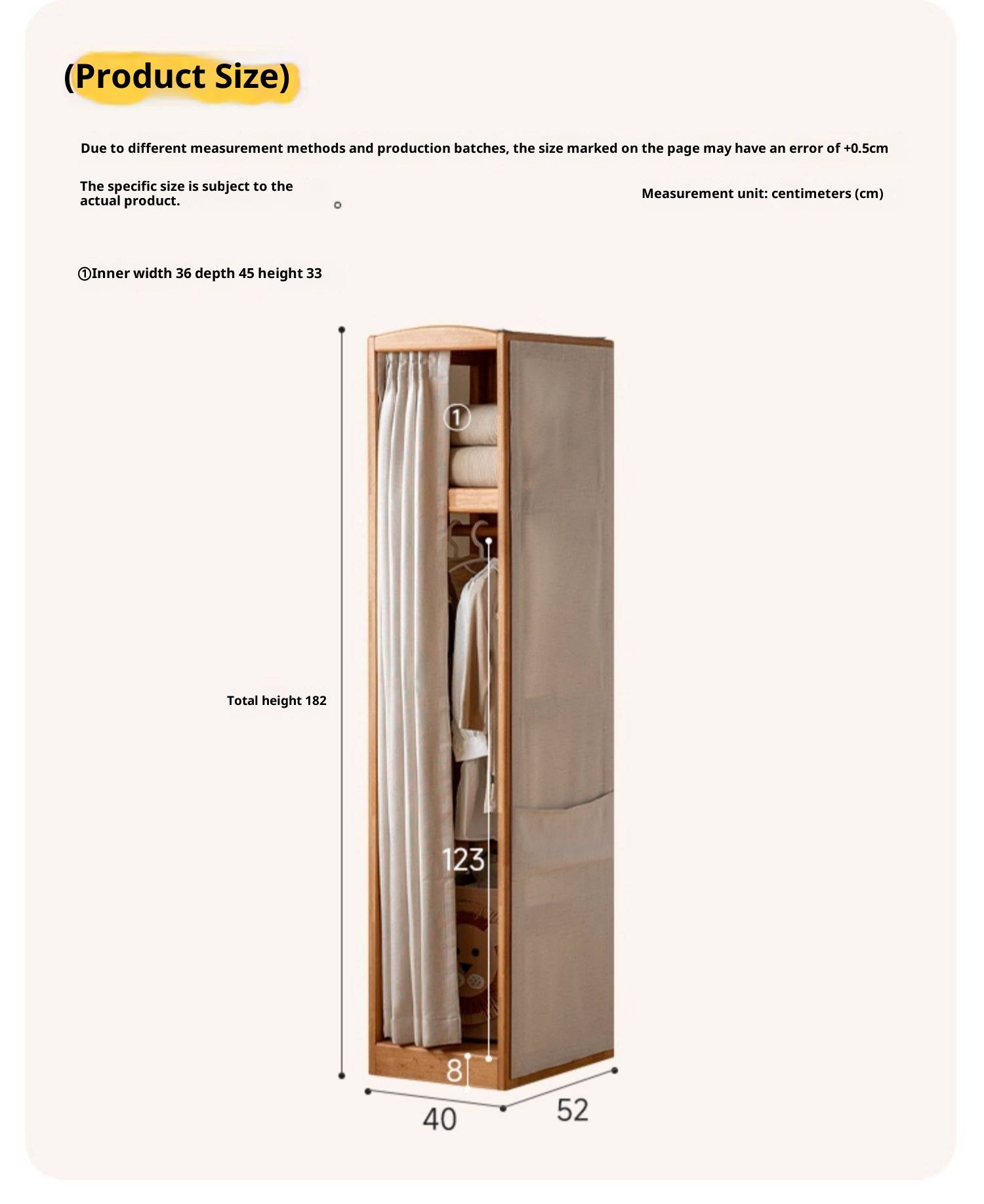 Birch Solid Wood Kids Wardrobe