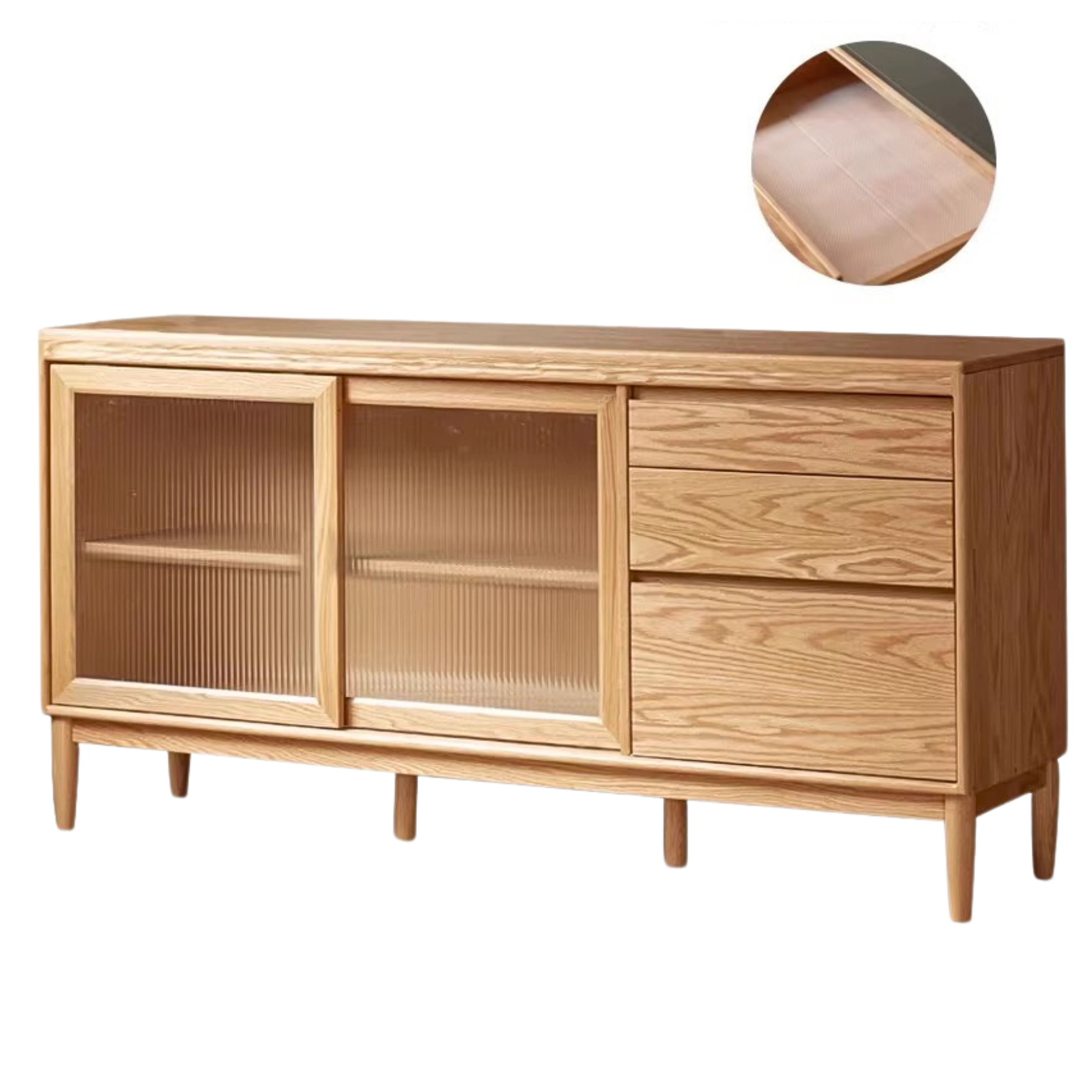 Oak, Ash Solid Wood Large Capacity Storage Sideboard