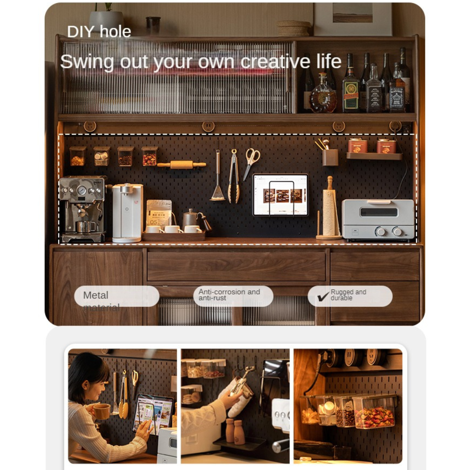 Black Walnut Solid Wood Simple Modern Sideboard