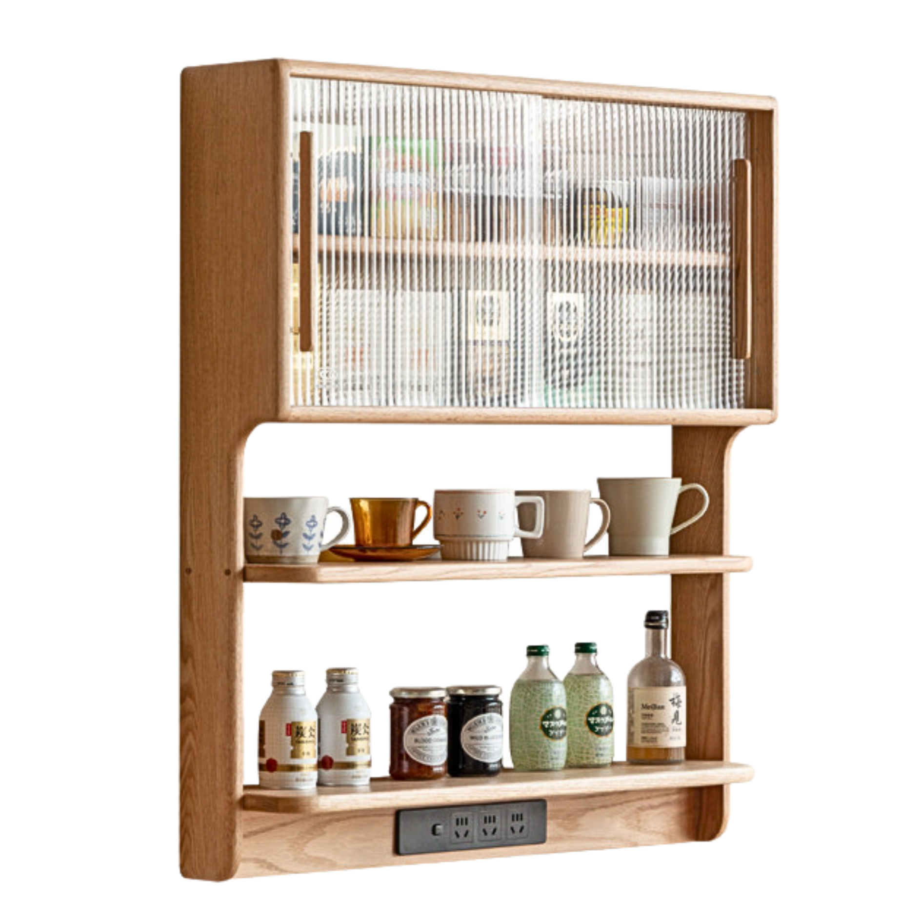Oak, Beech, Cherry Wood Solid Wood Wall-Mounted Suspended Cabinet