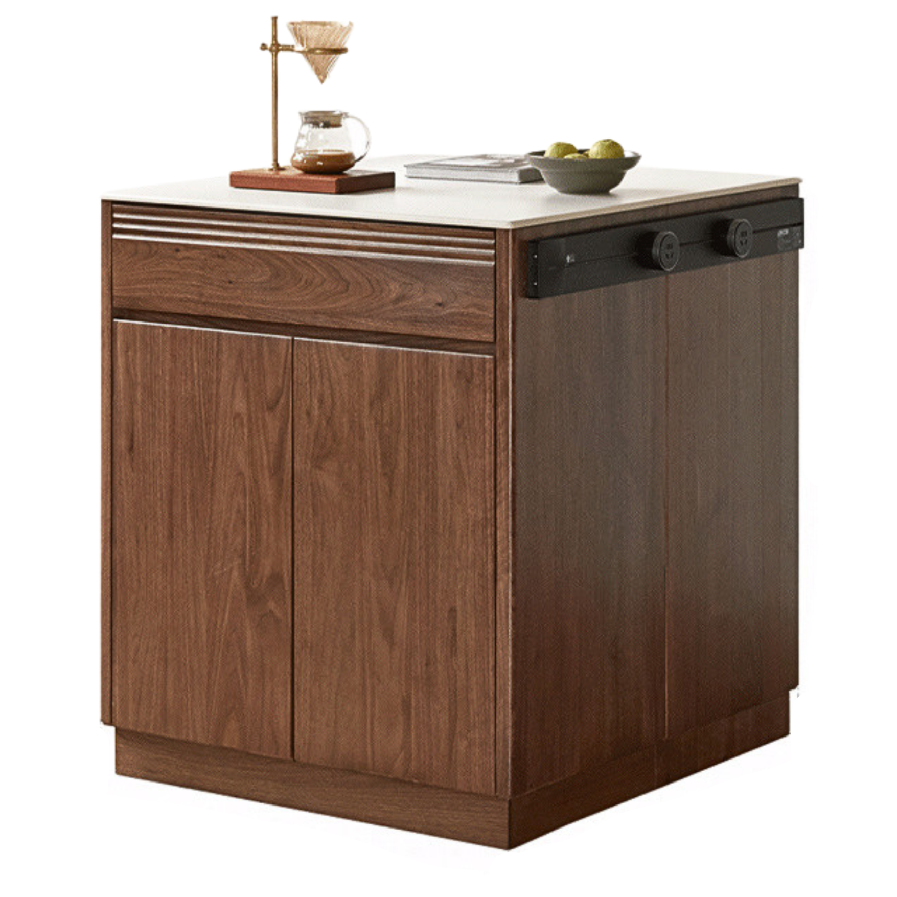 Black Walnut, Oak Solid Wood Island Light Luxury Sideboard