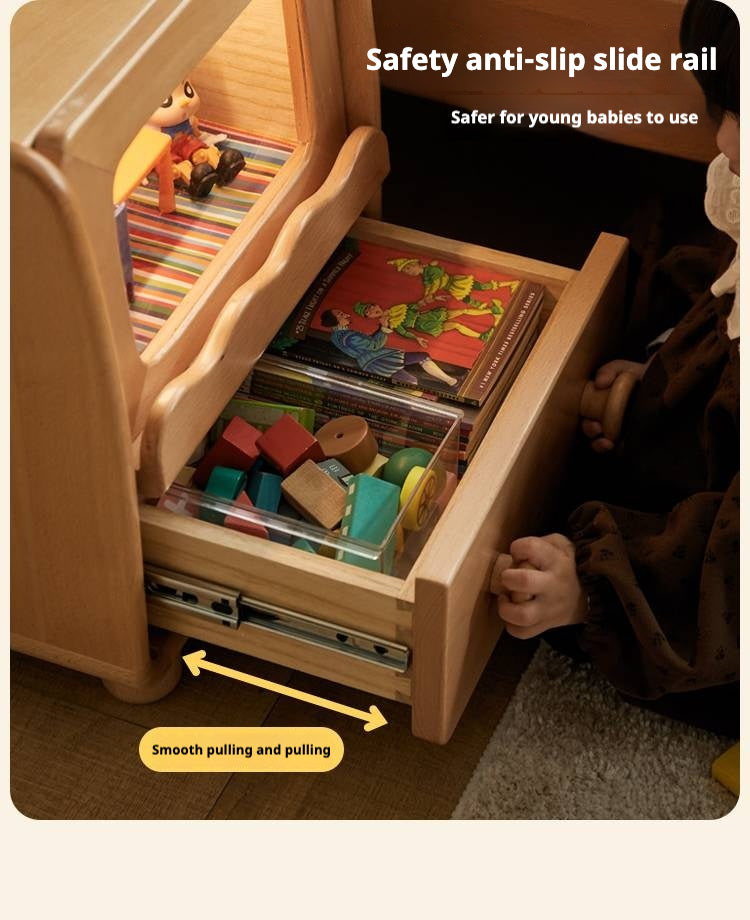Beech, Poplar Solid Wood Children's Nightstand.