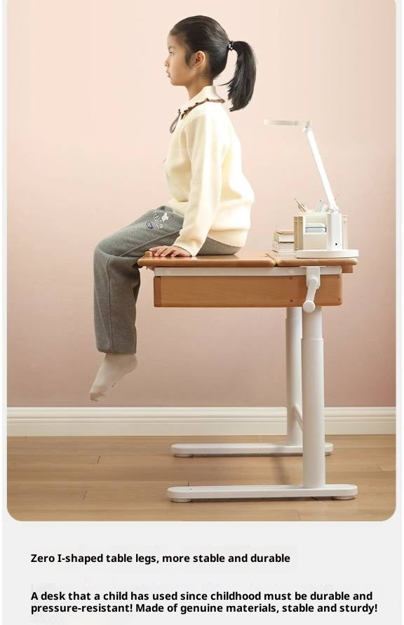 Beech Solid Wood Modern Hand Cranked Children s Writing Desk