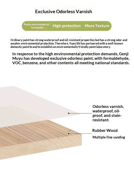 Solid RubberWood Wood Office Desk with Drawer